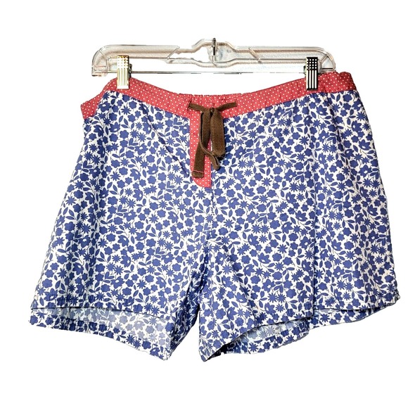 Boden Other - Boden Mixed Print Short Drawstring Elastic Back Blue Floral/Pink Polka Dot Sz 16